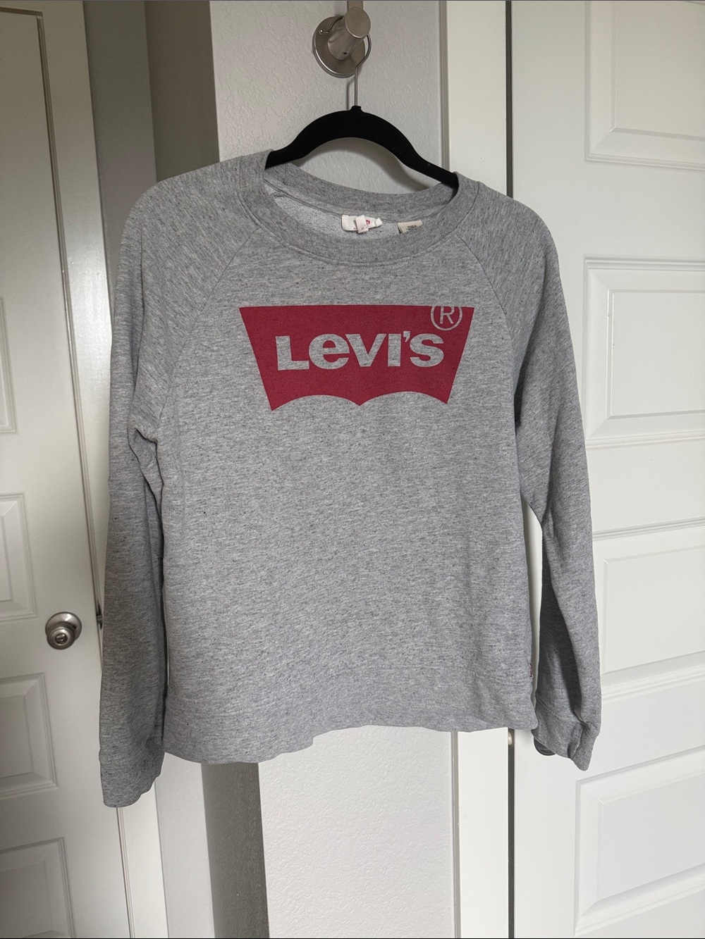 Levi's Women’s Gray Crewneck Sweatshirt with Red Logo